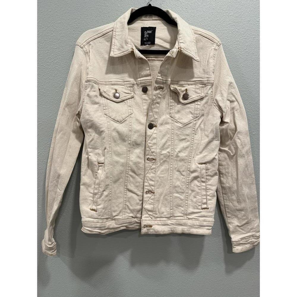 Men's Cuidado con el Perro Denim Jacket in Ivory, Rare Find!